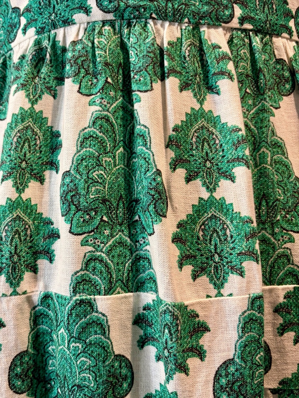 House of Harlow 1960 Green and Cream Tie-Shoulder Maxi Dress - Picture 7 of 11